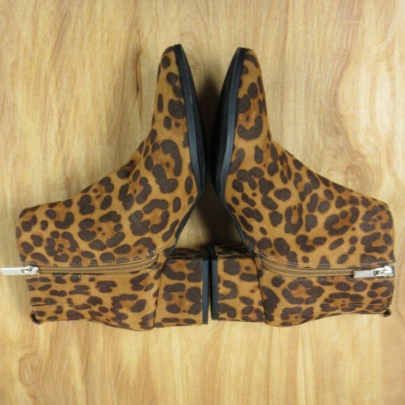 A NEW DAY Valerie Leopard Spot City Ankle Bootie Sz 7.5 WIDE Animal Print Boots - Picture 10 of 15